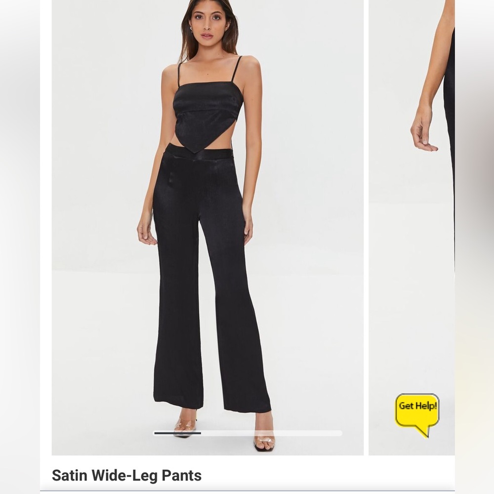 Black Satin Wide leg pants forever 21